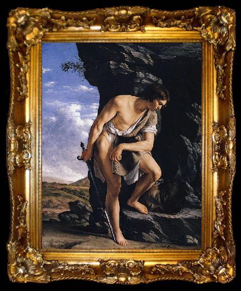 framed  Orazio Gentileschi David Contemplating the Head of Goliath, ta009-2